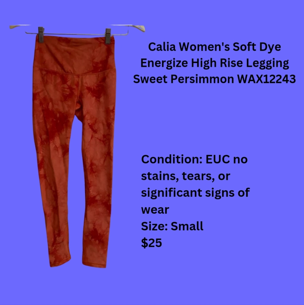 Calia Women's Soft Dye Energize High Rise Legging Sweet Persimmon WAX12243
